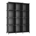 12 Cube Storage Organizer, Closet Organizer Storage Shelves, Black