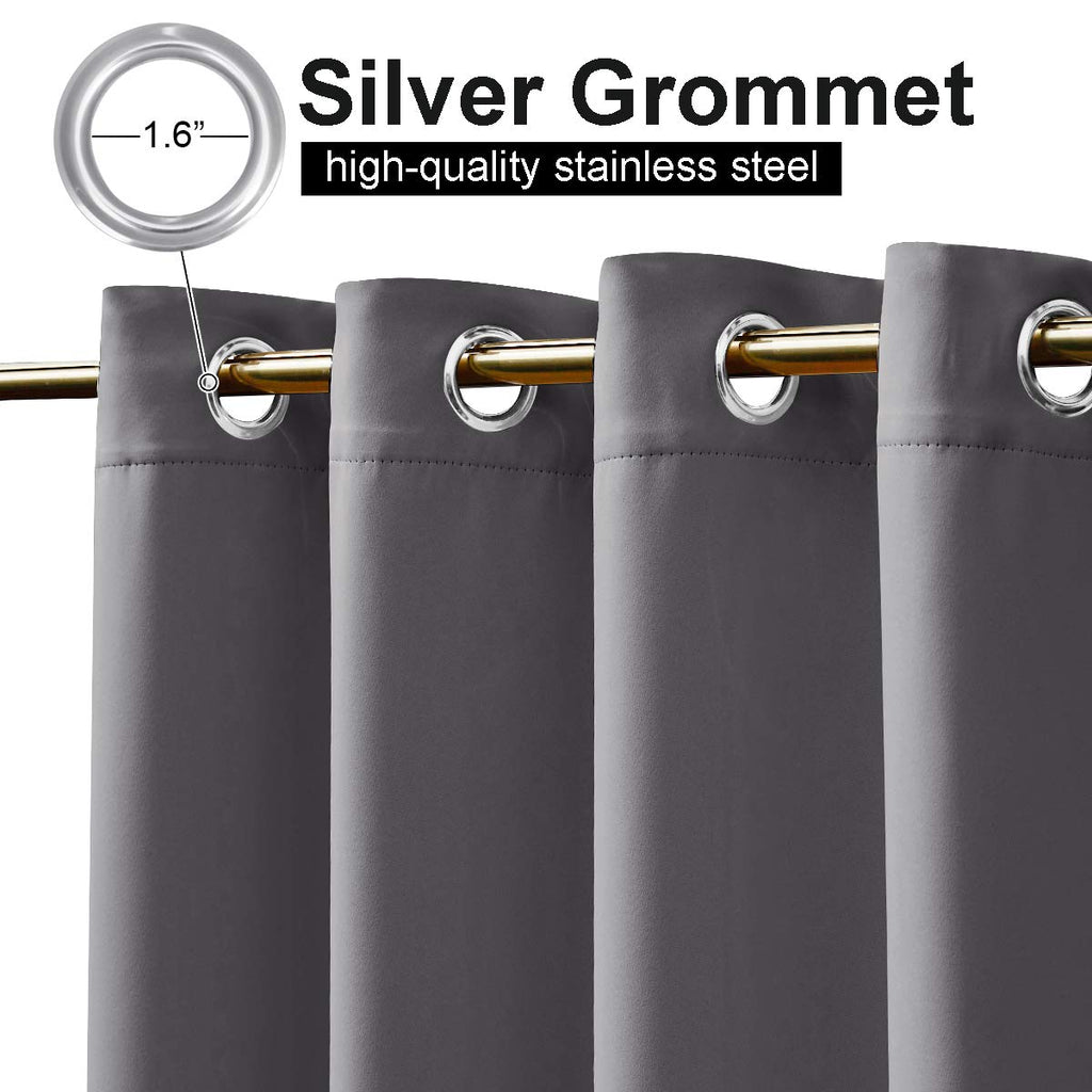 Blackout Outdoor Curtain Waterproof Extra Long 120", Windproof Energy Saving Top and Bottom Rustproof Grommets