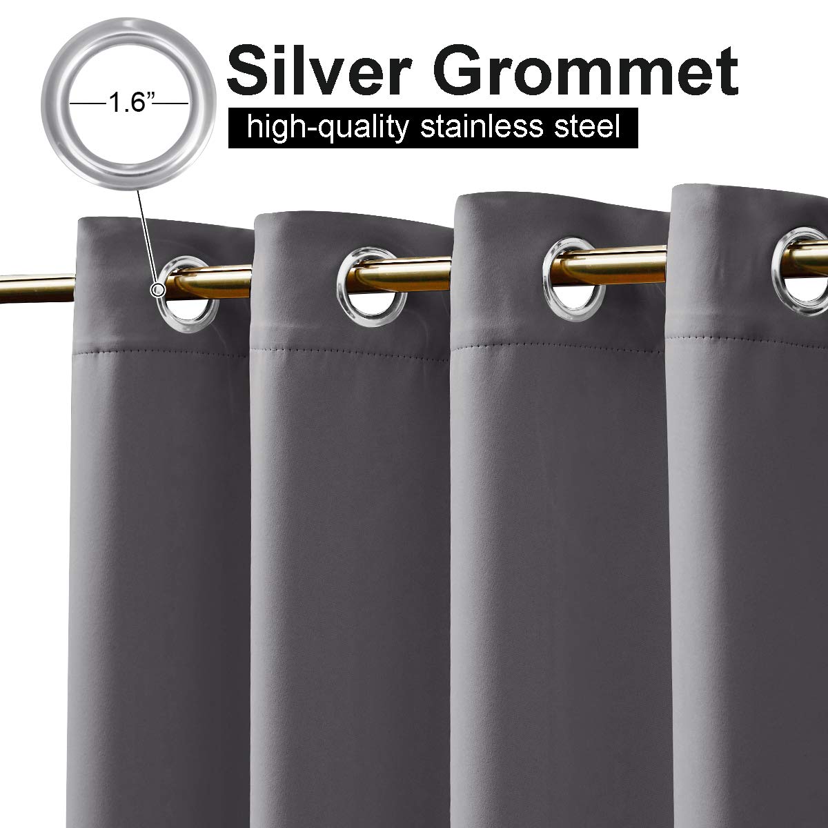 Blackout Outdoor Curtain Waterproof Extra Long 120", Windproof Energy Saving Top and Bottom Rustproof Grommets
