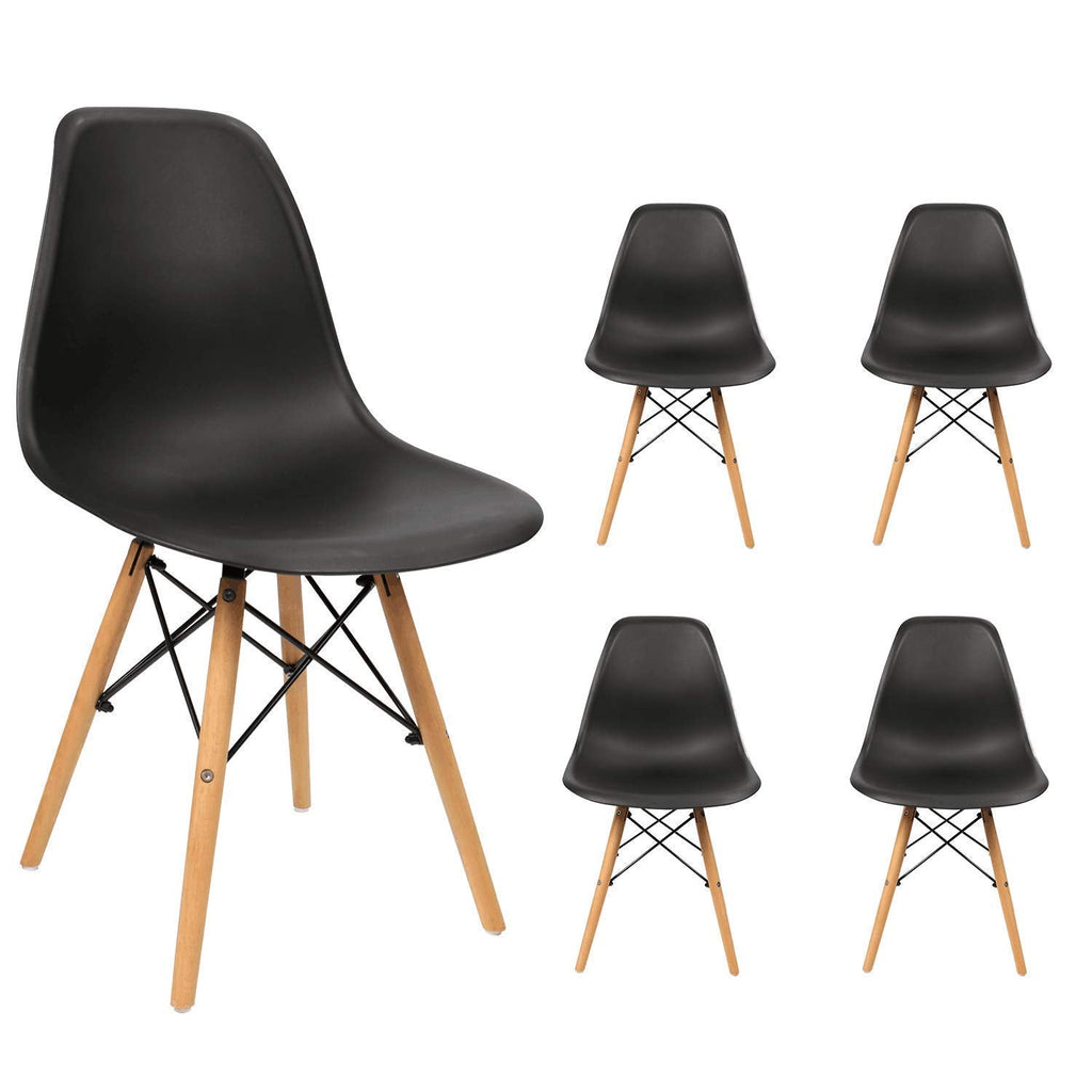 Inspired Eames Style Modern Dining Chairs Mid Century Pre Assembled DSW Chair Classic Shell Lounge Plastic Side Chairs Set of 4