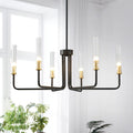 Black Wagon Wheel Chandelier in Modern Farmhouse Style for Dining Rooms