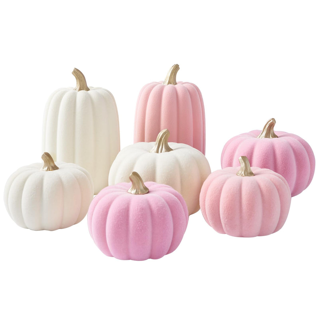 Pumpkins Fall Decoration Thanksgiving Set for Decorating, 7PCS