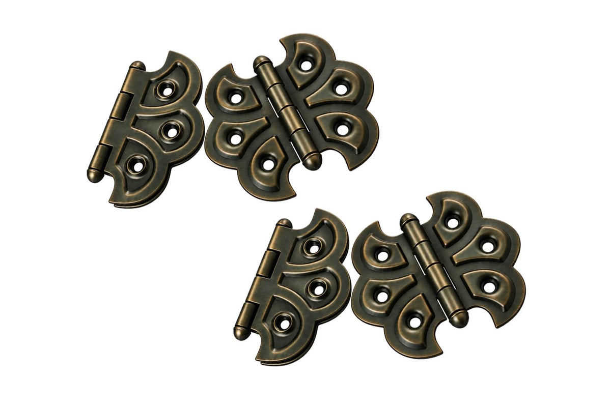 Butterfly Hinge, for Cupboard Door, 4 Pack, Antique Brass, Made in Taiwan