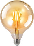LED Bulbs 60 Watt Equivalent, 2 Pack 6W G125 Led Globe Bulbs, Antique Vintage Light Bulbs Amber, E26 LED Edison Light