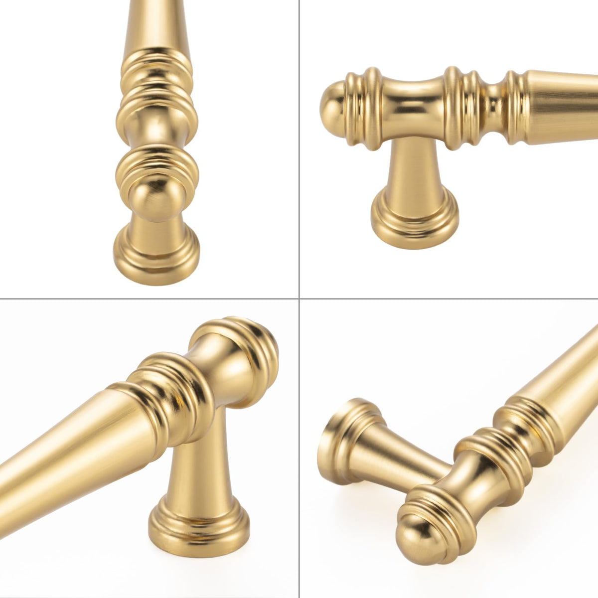 10 Pack 5 in Brushed Gold Cabinet Pulls, Gold Drawer Handles P30
