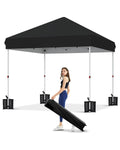 10x10 Pop Up Canopy with One Button Push Setup - Heavy Duty Outdoor Canopy Tent with Portable Roller Bag