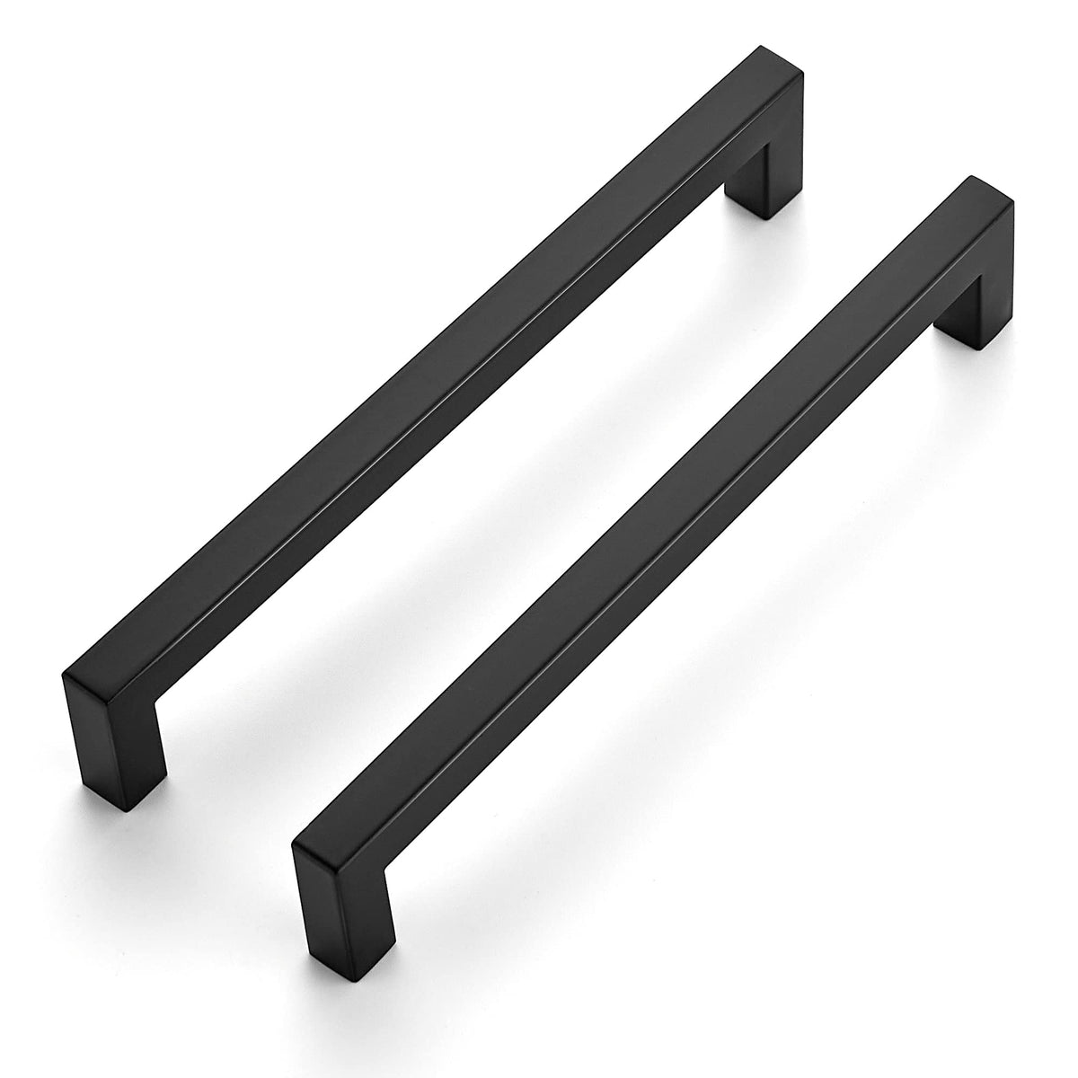 Matte Black Kitchen Square Cabinet Handles 7-1/2 Inch 15 Pack