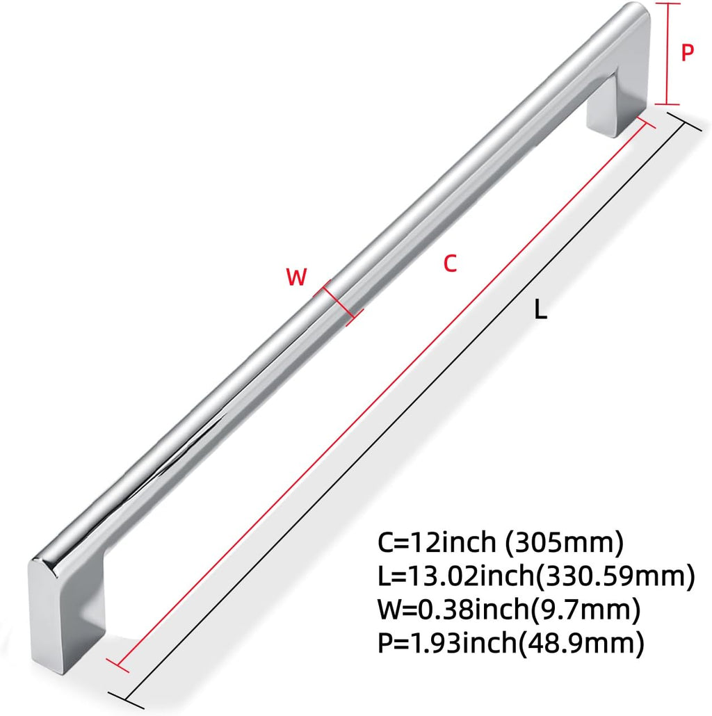 Appliance Handle Pull Inch Hole Center 1 Pack Polished Chrome Cabinet Pulls Heavy Duty Solid Kitchen Drawer Handle