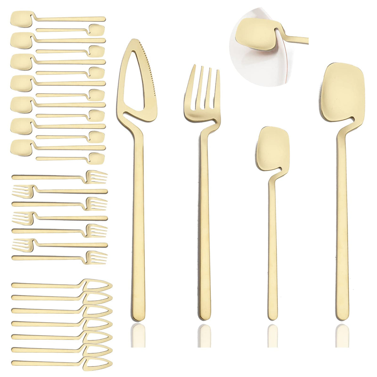 Flatware Set 32-piece Silverware Set Matte Finished Cutlery Set Service for 8 Include Knife/Fork/Spoon/Coffee spoon
