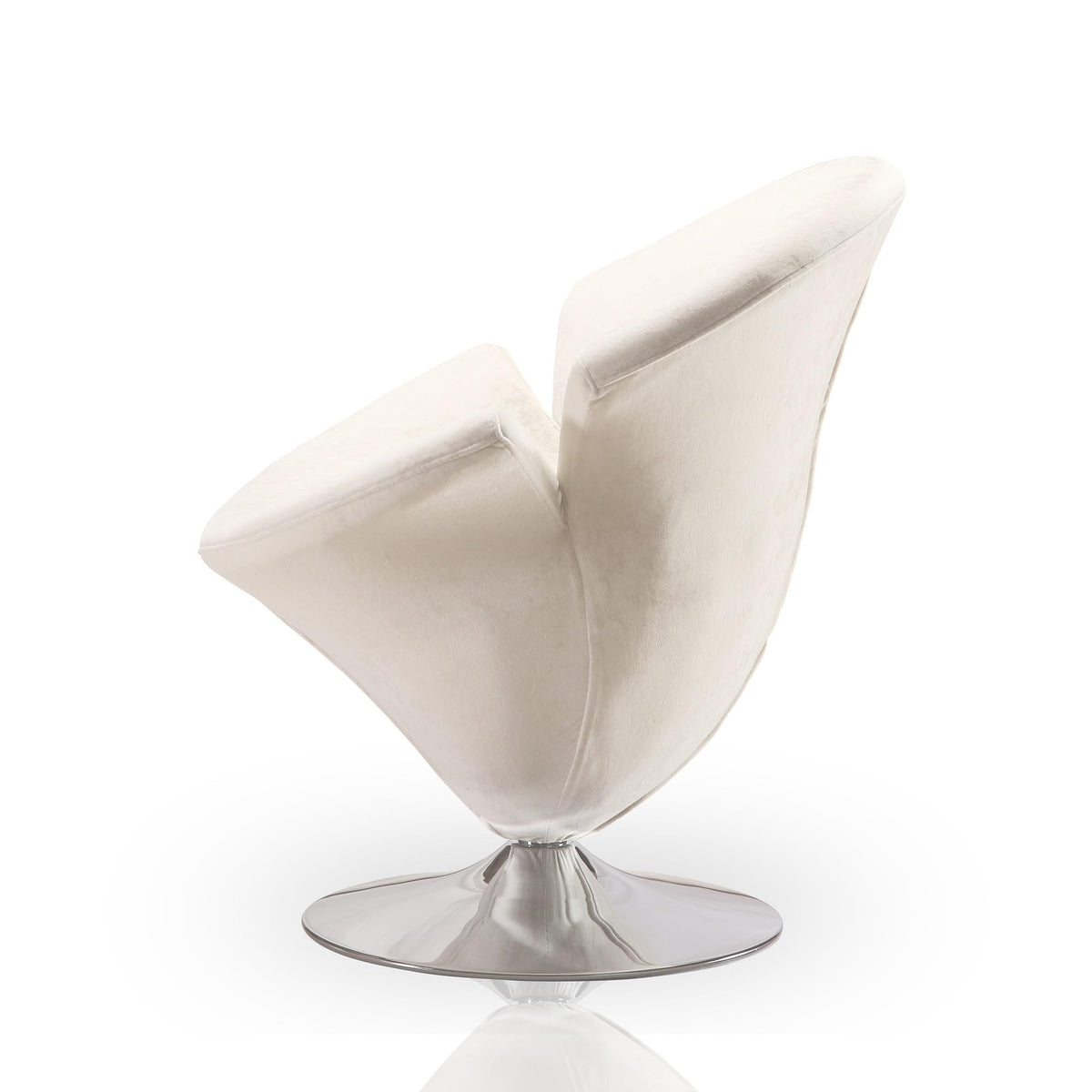 Inspired Saarinen Style Tulip Swivel Accent Chair with 360° Turn, Modern Flower Design, Soft Velvet Upholstery, Polished Chrome