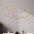 Interlocking Rings Wall Sculpture Gold Metal Home Wall Decor Abstract Aesthetic Gold Decoration for Art Bedroom - Set of 3