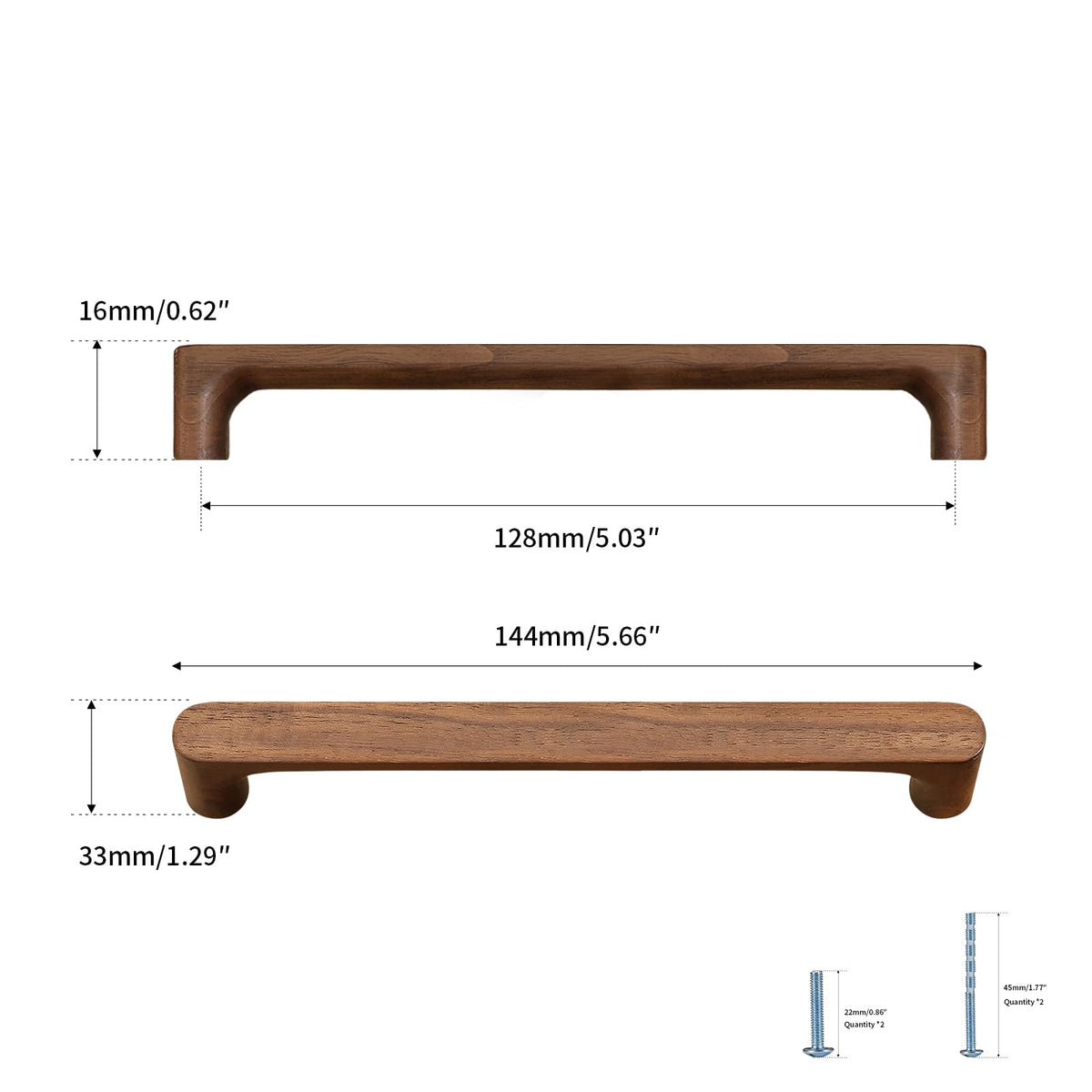 Walnut Round 5 in 10 pcs Wooden Drawer Pulls Handle pulls for cabinets Kitchen Cabinet Drawer pulls Cabinet Door Pull