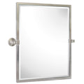 Pivot Mirror Brushed Nickel Tilt Rectangle Bathroom Mirror Tilting Metal Framed Beveled Vanity Mirrors, Overall 23.9