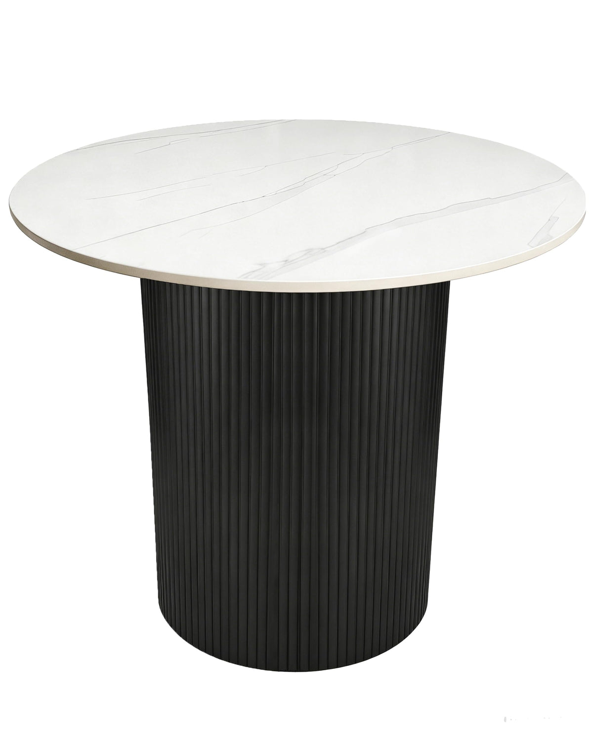 Inspired Saarinen Style 35.4" Round Dining Table with Marble Top and Metal Base | White Circle Modern Pedestal Tables Dining Set, or