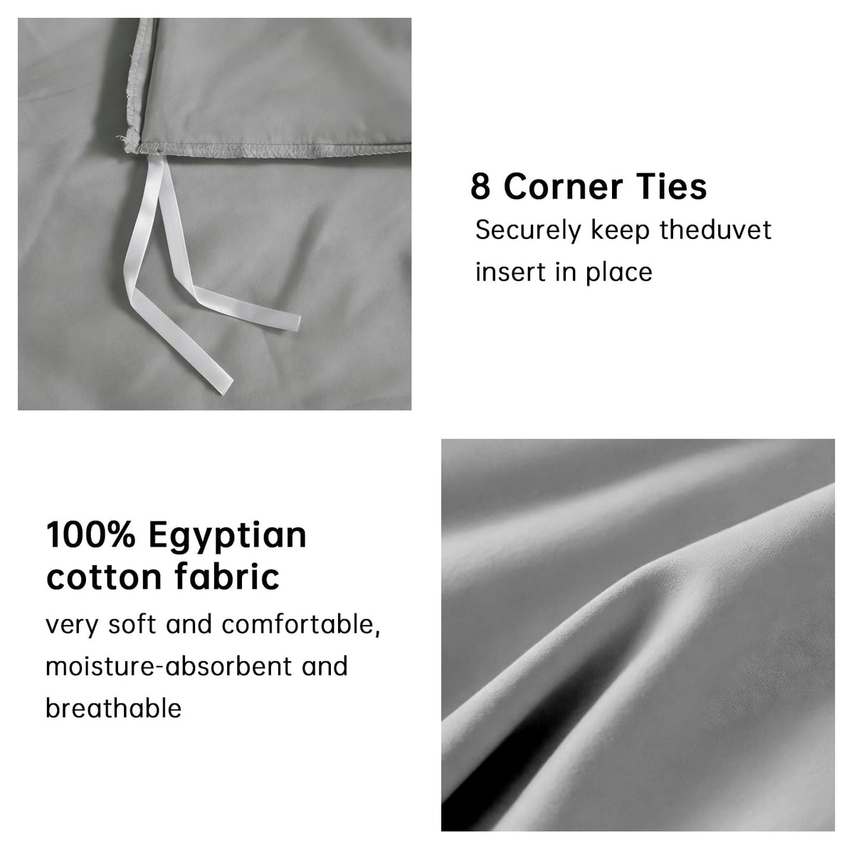Duvet Cover Queen Size, 100% Egyptian Cotton Duvet Cover Queen