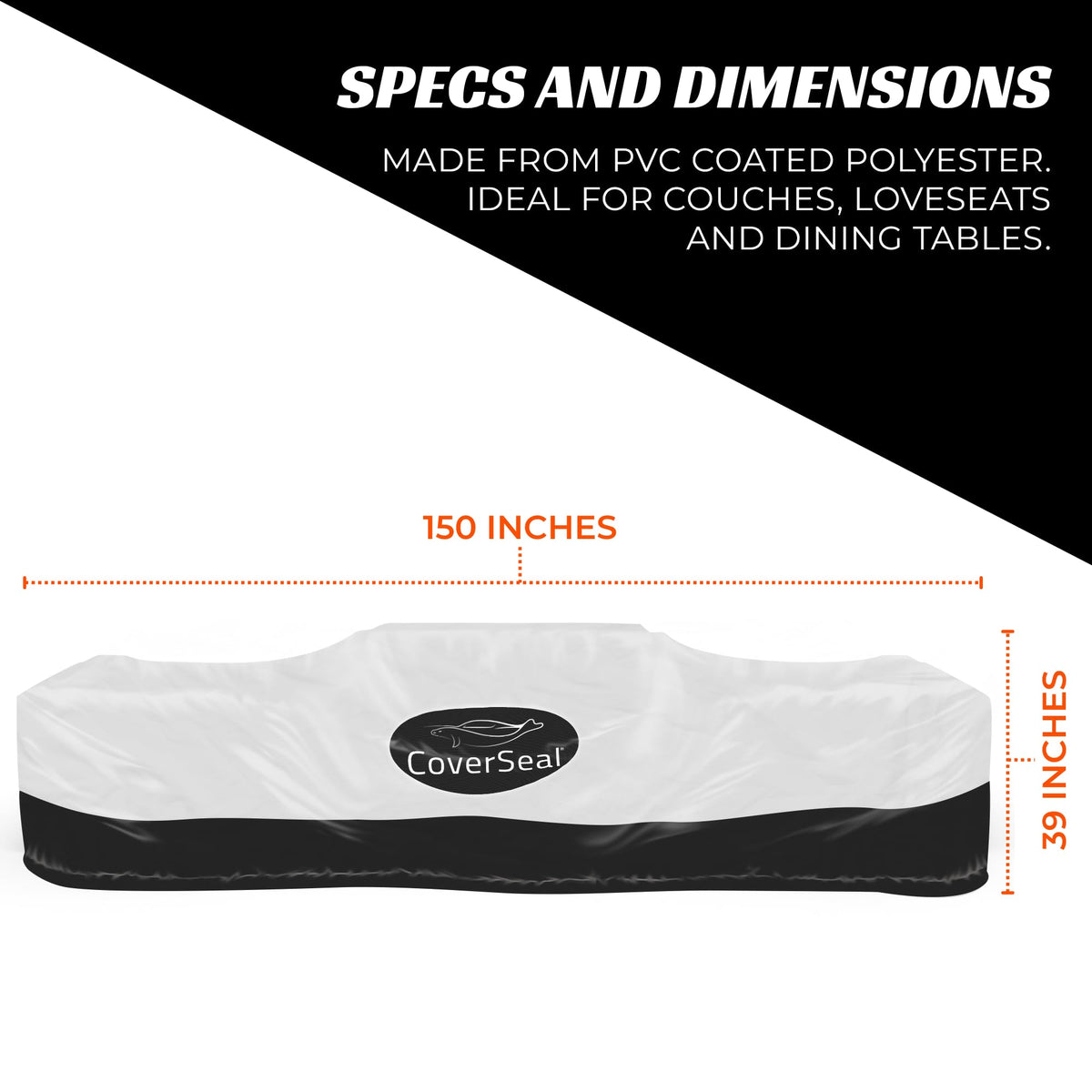 Patio Furniture Cover with Weighted Ground Conforming Apron Seal - Water Resistant Rectangular Outdoor Furniture