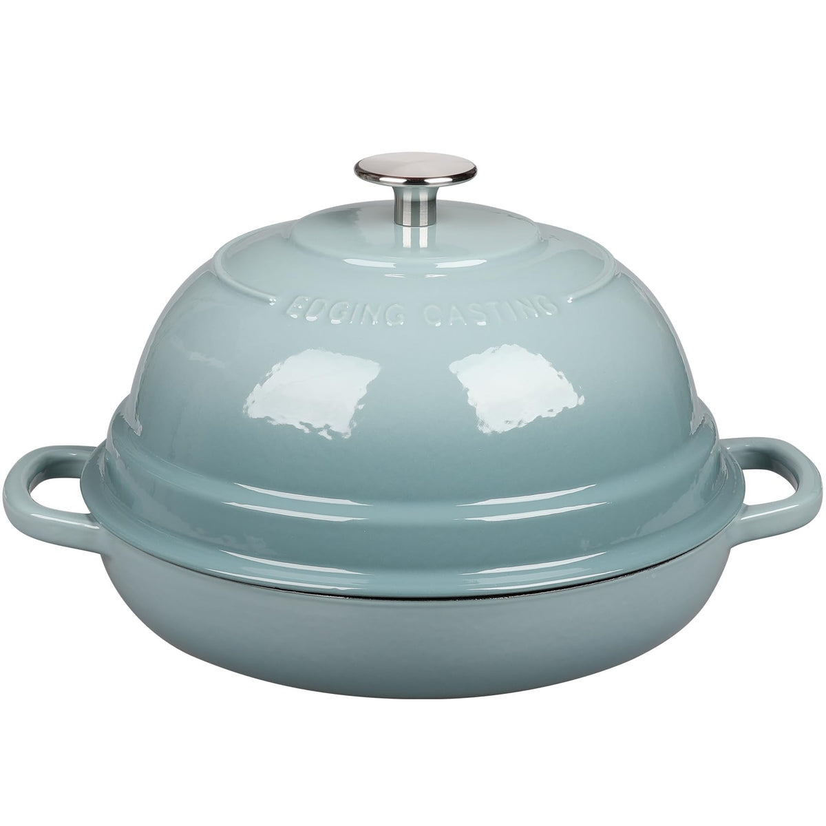 Enameled Cast Iron Dutch Oven Pot with Lid, Round Bread Oven made Sourdough Bread Baking, 6 Quart, Seasalt