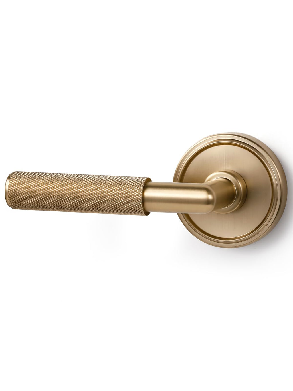 Knurled Door Lever Champagne Bronze Double Dummy Door Handle, 1 Pack