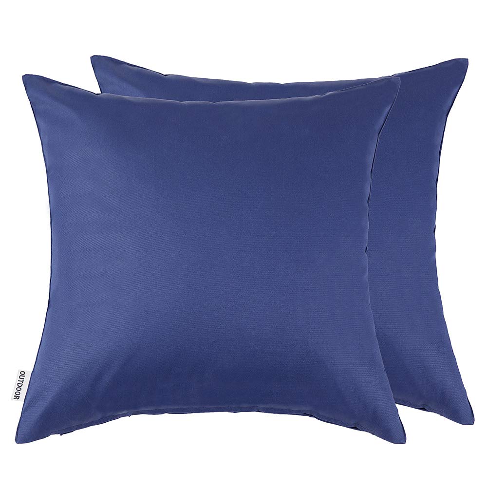 Decorative Outdoor Waterproof Pillow Covers 16x16 Navy Blue