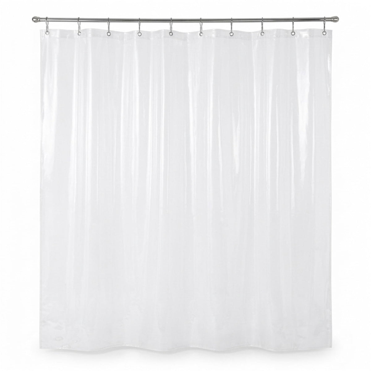 Waterproof Shower Curtain Liner, Metal Grommets (Clear)