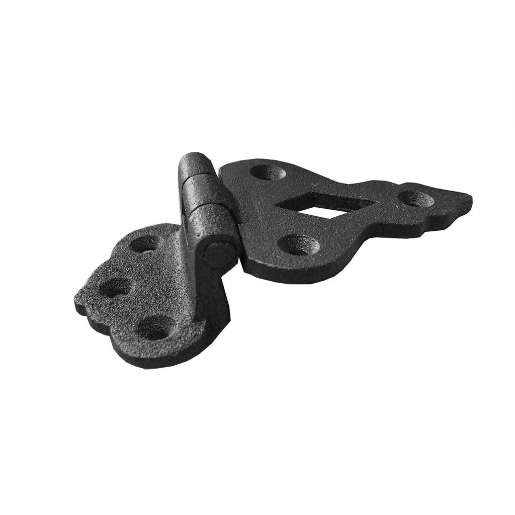 Pack of 2 Black Wrought Iron Offset Cabinet Hinge 3/8 Inch Hoosier Kitchen Cupboard Door Hardware Rustic Colonial