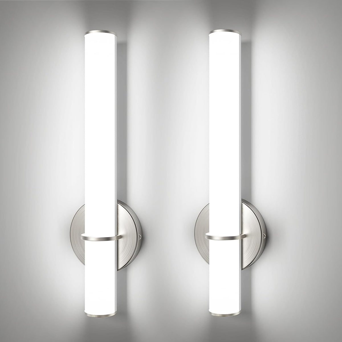 2-Pack 17.3" LED Vanity Light, 12W 1200LM 5000K Daylight Dimmable Bathroom Light Vertical or Horizontal, Modern