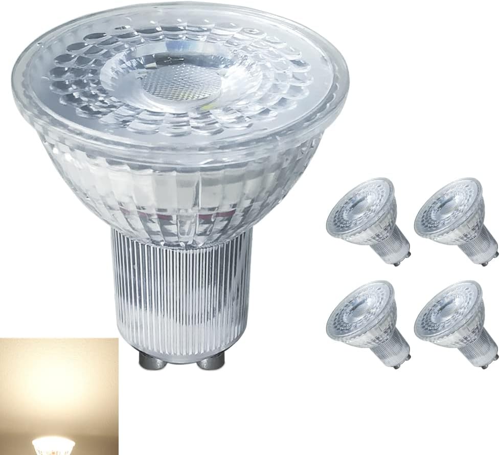 GU10 LED Light Bulb 5W Soft Warm White 3000K 400LM AC 85-265V NO Flicker Imitation Glass Cover 120 Degrees Wide Angle