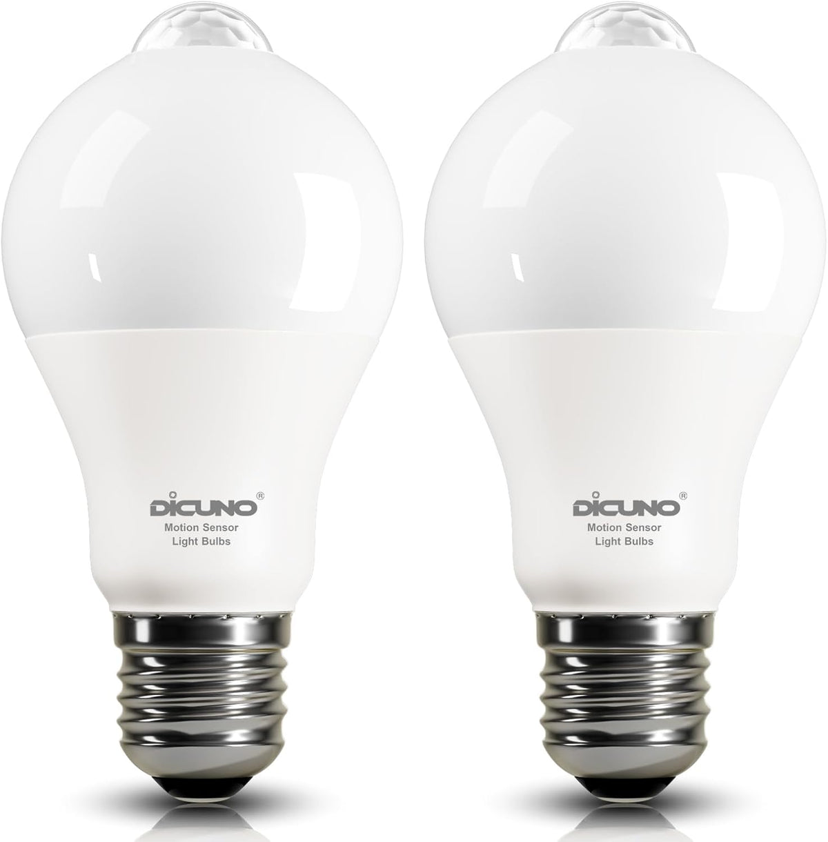 PIR Motion Sensor Light Bulbs, 8W, 5000K Daylight White, 2-Pack