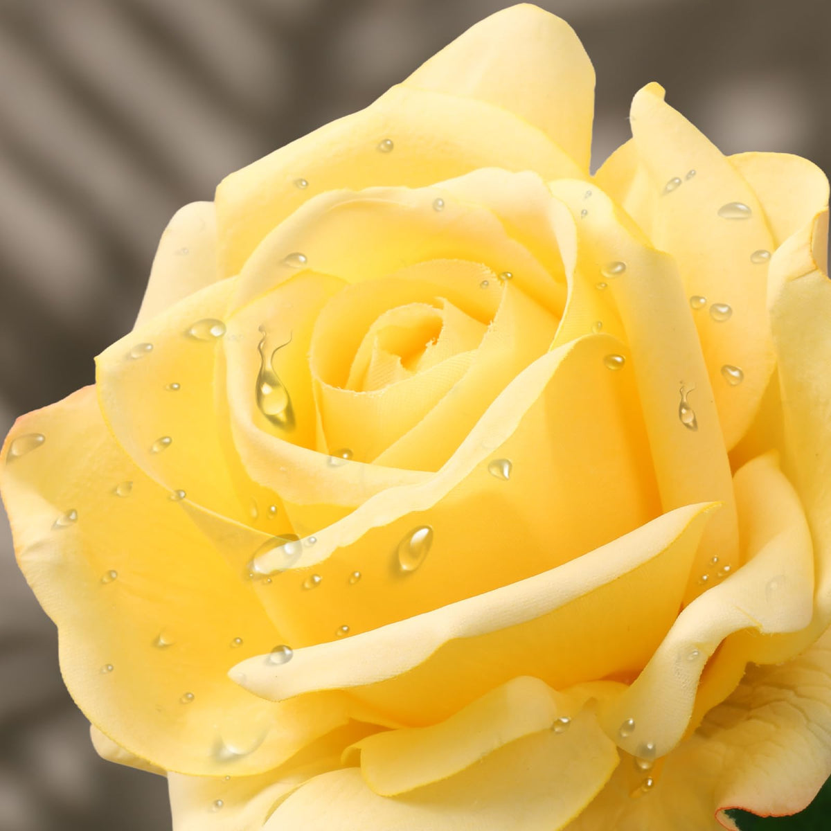 7PCS Fake Artificial Rose Silk Real Touch Yellow 30CM