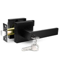 Matte Black Door Handle, Entry Door Levers with 3 Keys, 1 Pack