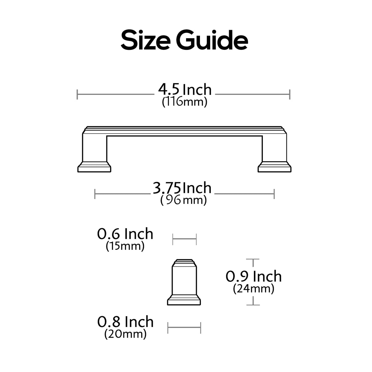 3-3/4" Brushed Brass Cabinet Pulls and Handles 15 Pack, AL3071BB