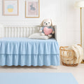 Crib Skirt Multi Ruffle, Dust Ruffle Adjustable Fit Standard Crib Nursery Mini Crib Toddler Breathable Skirt for Baby