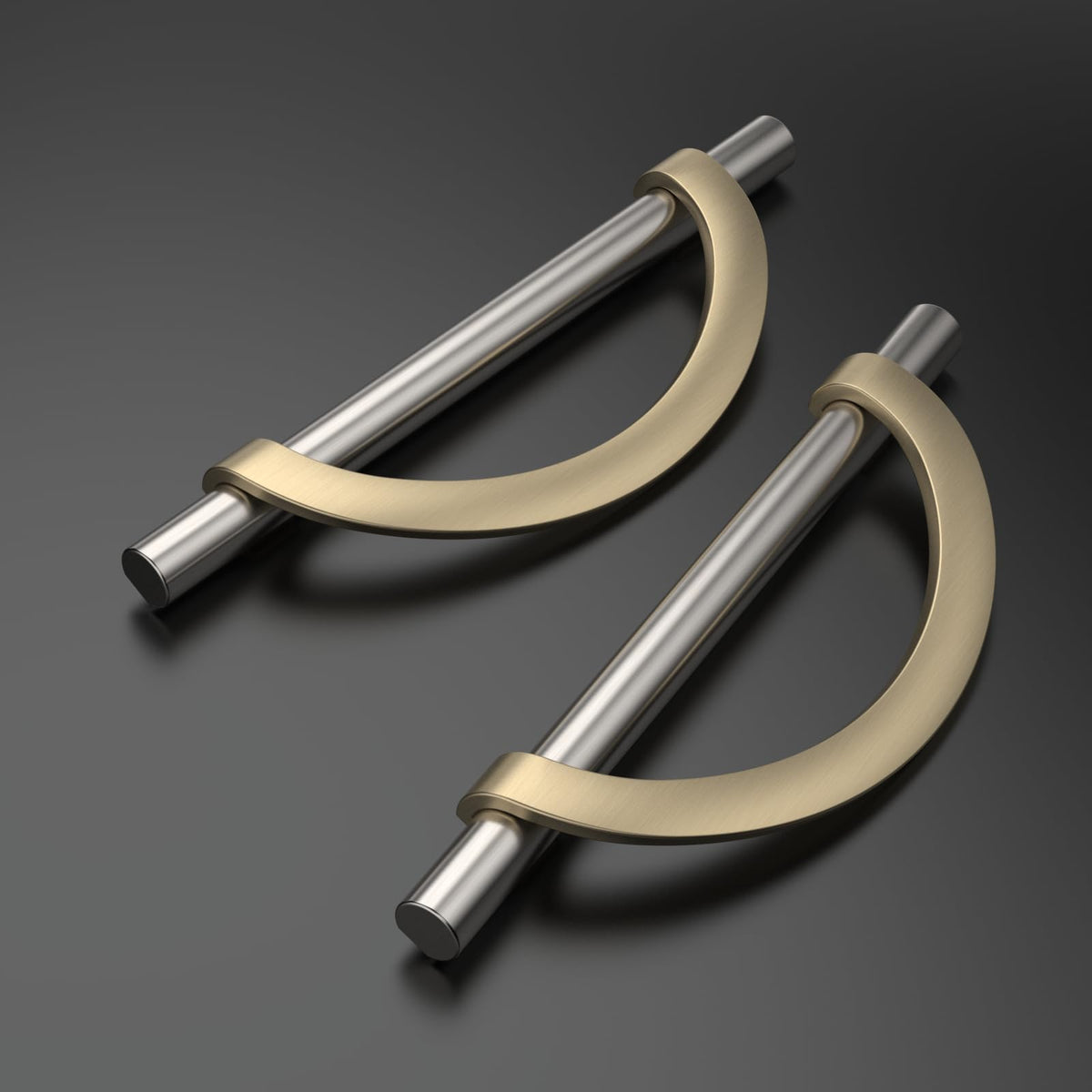 6 Pack Brushed Satin Nickel and Gold Cabinet Pulls 5 Inch(128MM) Hole Centers Kitchen Cabinet Handles Cabinet