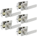 5 Pack Satin Nickel Privacy Interior Door Levers