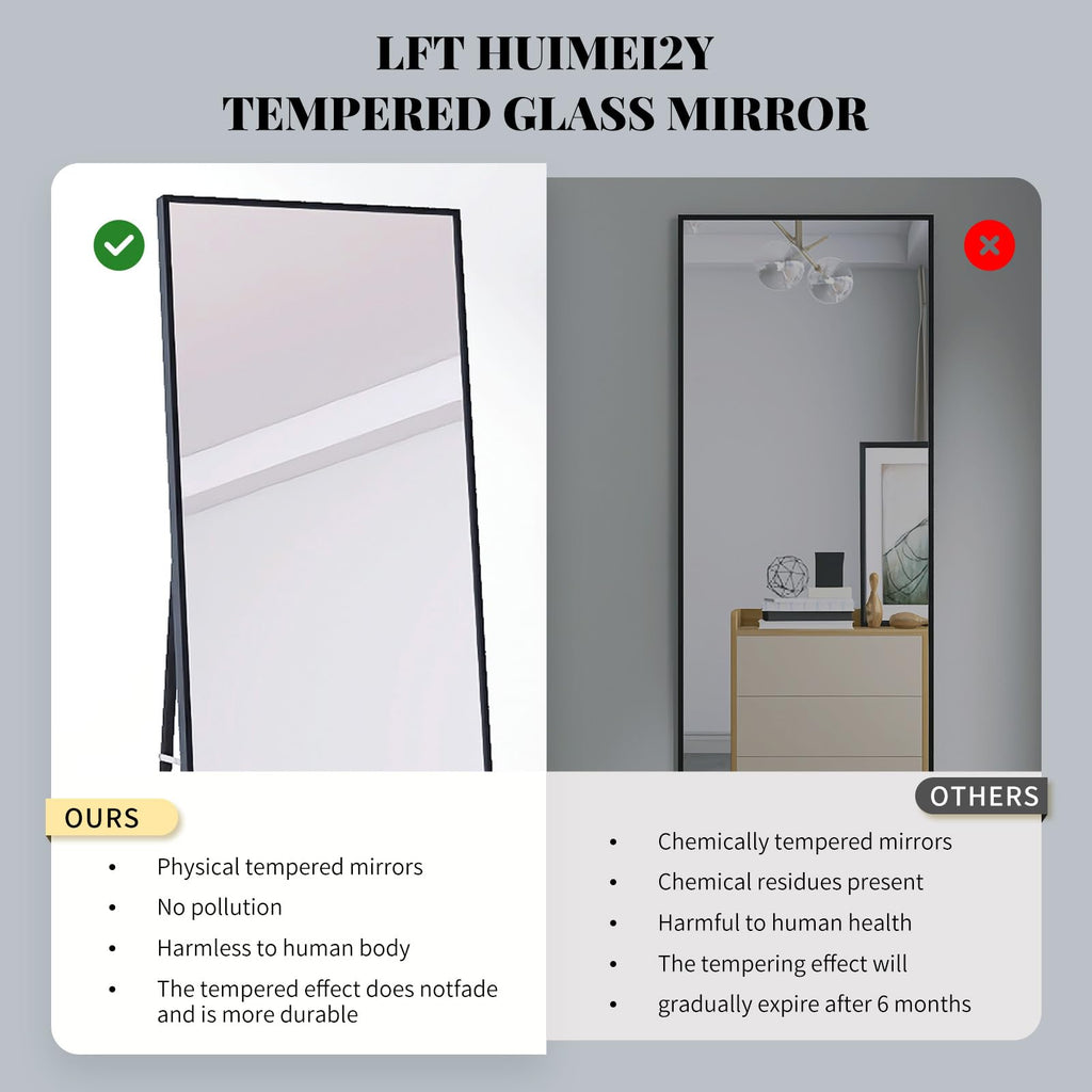 71"x32" Full Length Mirror, Black Floor Mirror