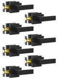 Passage Door Lever, 7 Pack Matte Black Interior Door Handles and Closet, Heavy Duty Square Interior Keyless Door