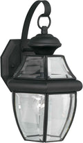 Traditional Outdoor Wall Lantern with Clear Beveled Glass - Black
