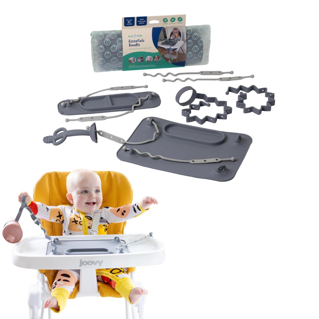Essentials Bundle New Parent Starter Kit with Placemat (Pewter)
