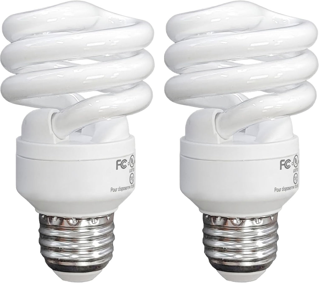 Compact Fluorescent Light Bulbs T2 Spiral, E26 Base
