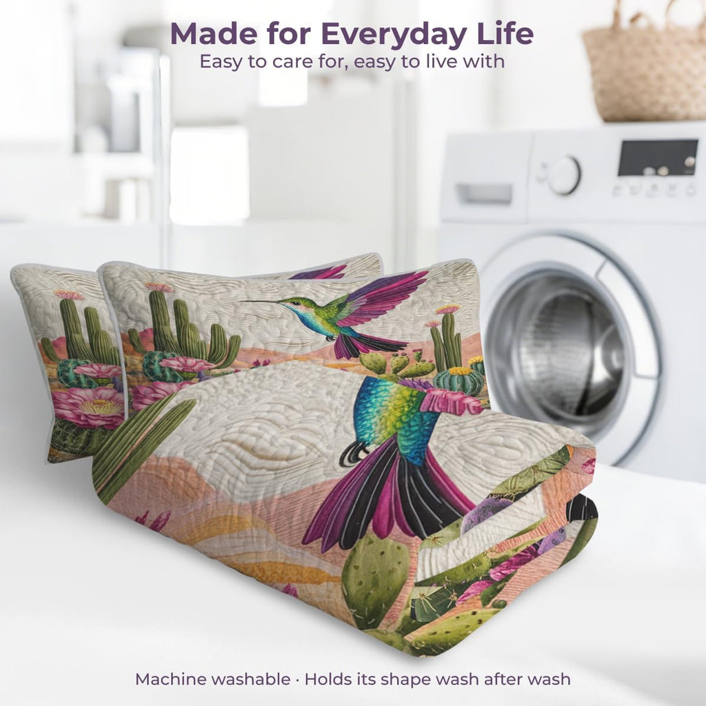 Cactus Hummingbird Quilt Set