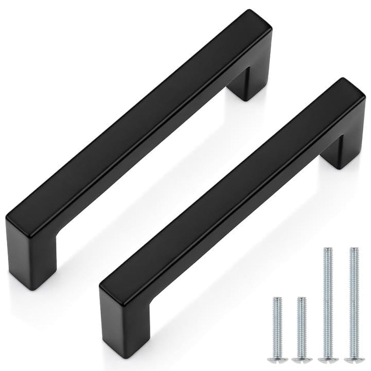 50 Pack 3-3/4 Inch (96mm) Hole Center Cabinet Handles Stainless Steel Kitchen Drawer Pulls Square Bar Cabinet