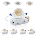 4 Pack 3 inch 5CCT LED Eyeball Gimbal Recessed Light, Dimmable