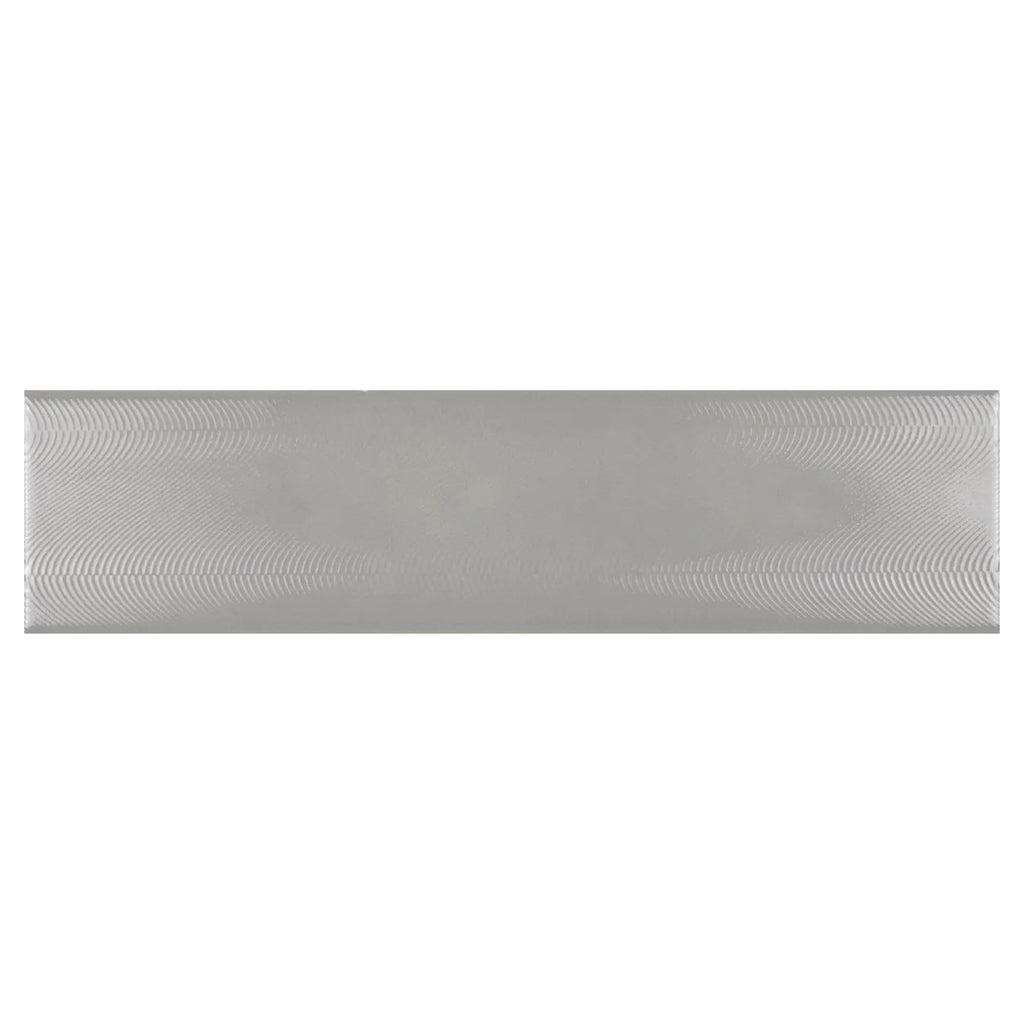 3x12 Gray Polished Ceramic Subway Tile, Fully Ribbed Textured Surface Backsplash Wall Tiles for Modern Kitchen