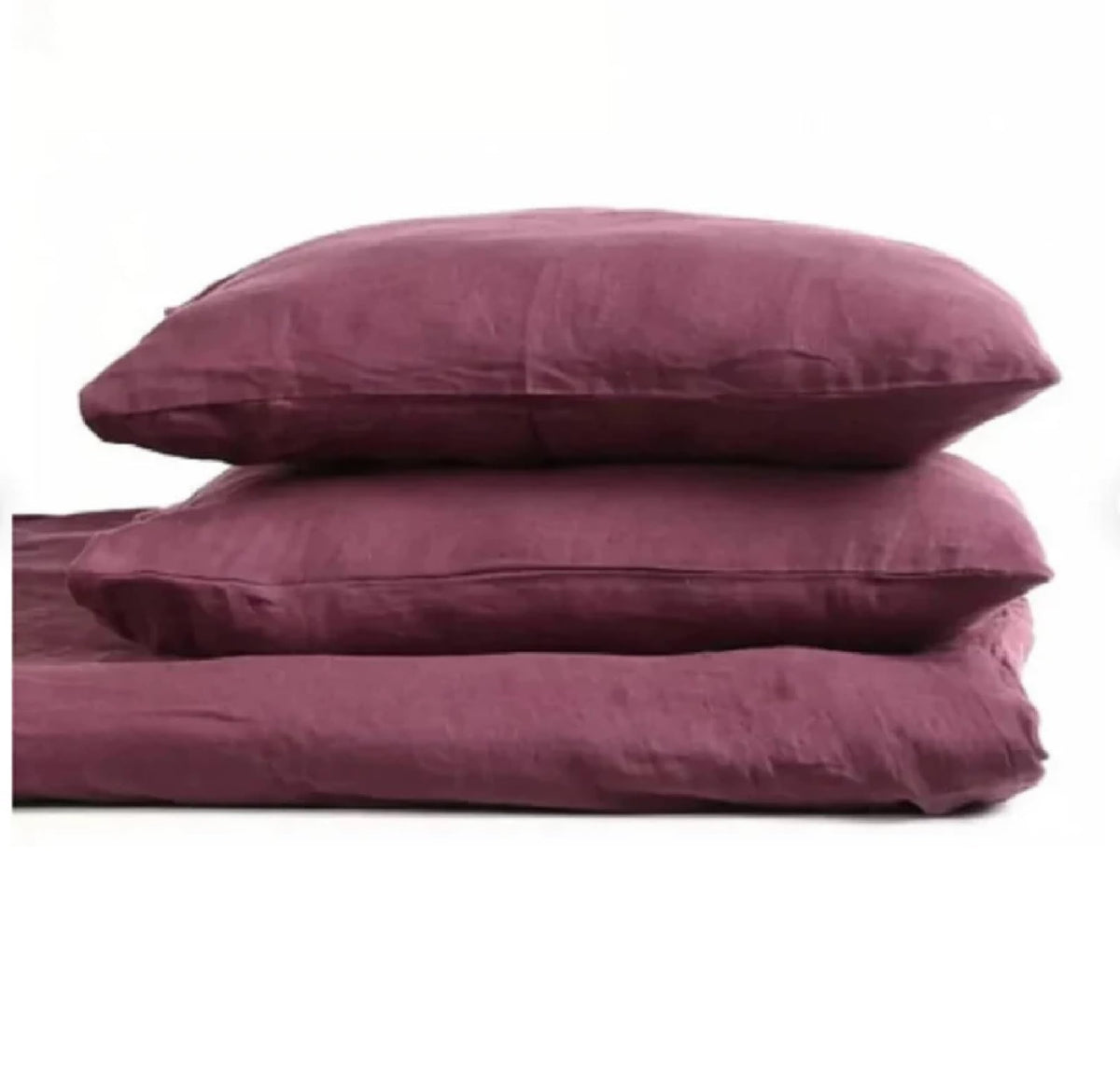 Burgundy Linen Bedding Set Stonewashed Duvet Cover and Custom Linen Duvet Cover 3 Pcs Comforter