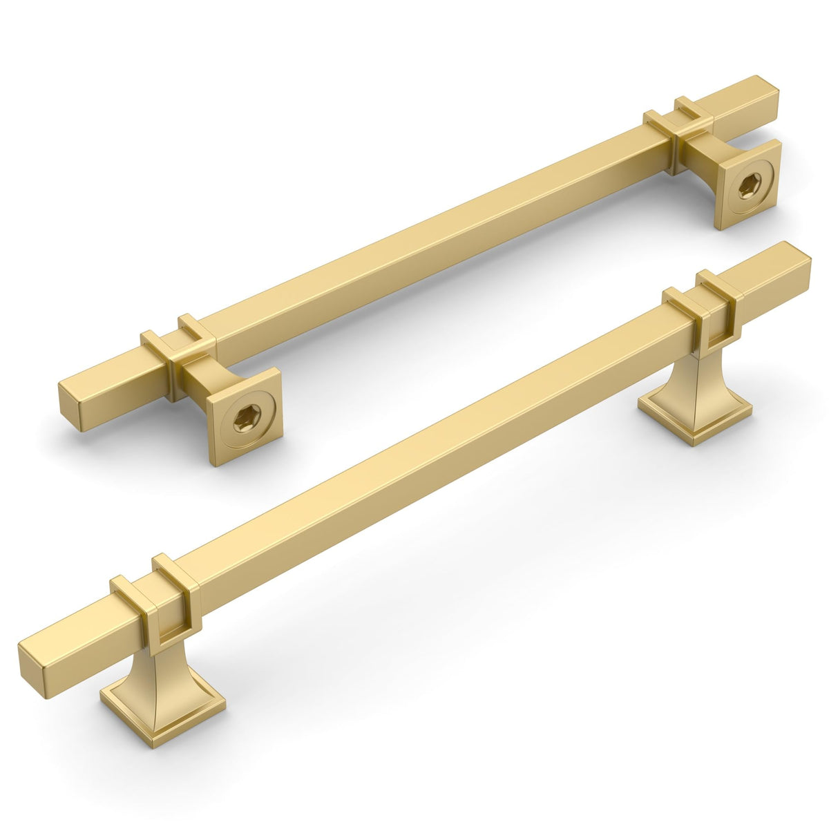 10 Pack Brushed Gold Cabinet Pulls 7 Inch(177.8mm) Hole Center Drawer Pulls Cabinet Hardware Kitchen Cabinet Handles