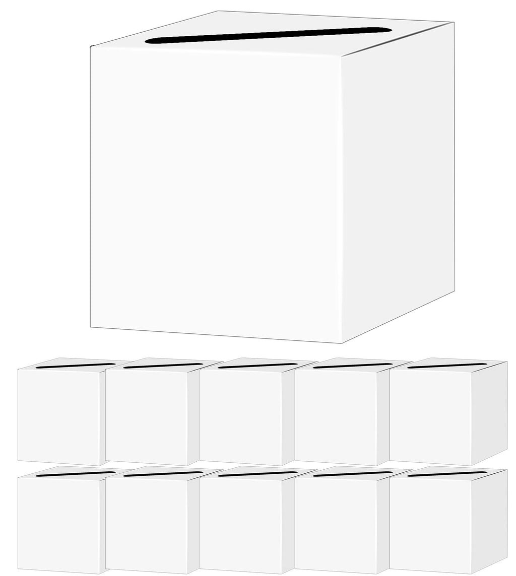 10 Pcs White Card Box with Slot Money Gift Card Box Holder for Party Wedding Reception Birthday Graduation Bridal