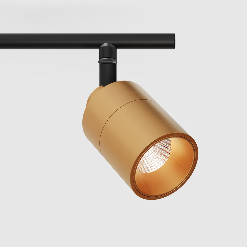 Shura Black & Brass 4-Light Track Light with Adjustable Heads, Integrated LED Bulbs, 3 ft. Track Lighting Kit Ceiling