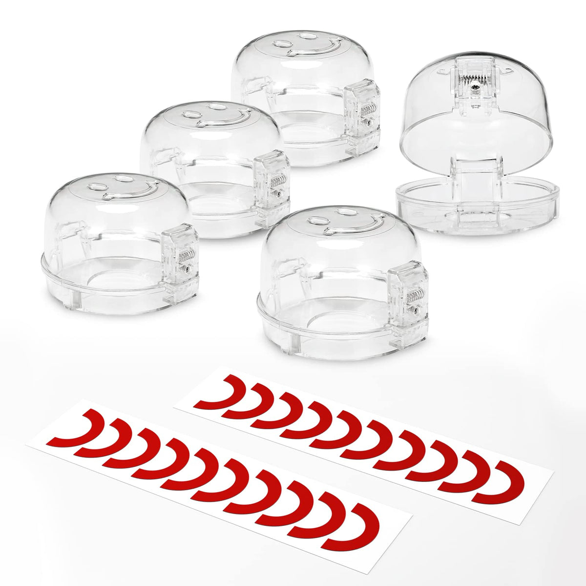 Stove Knob Covers for Child Safety 5 Packs Upgraded Double-Key Design Universal Size Baby Safety Gas Oven Knob Covers