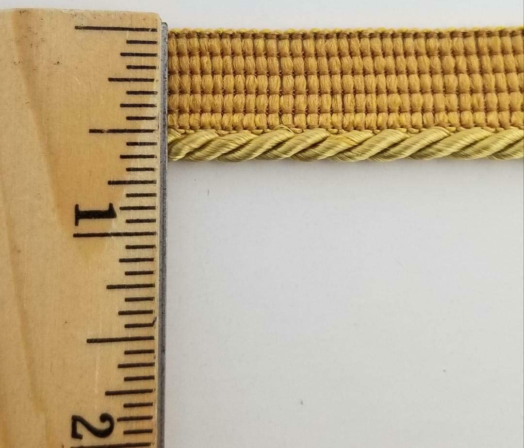 Small Twisted Cord w/Lip Piping Trimming - 8 Yards - Many Colors! (Antique Gold)