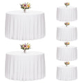 6 Pack 108 Inch Tablecloths Round White Table Cover